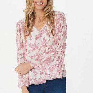 Laurie Felt V-Neck Pleated Sleeve Blouse 5843